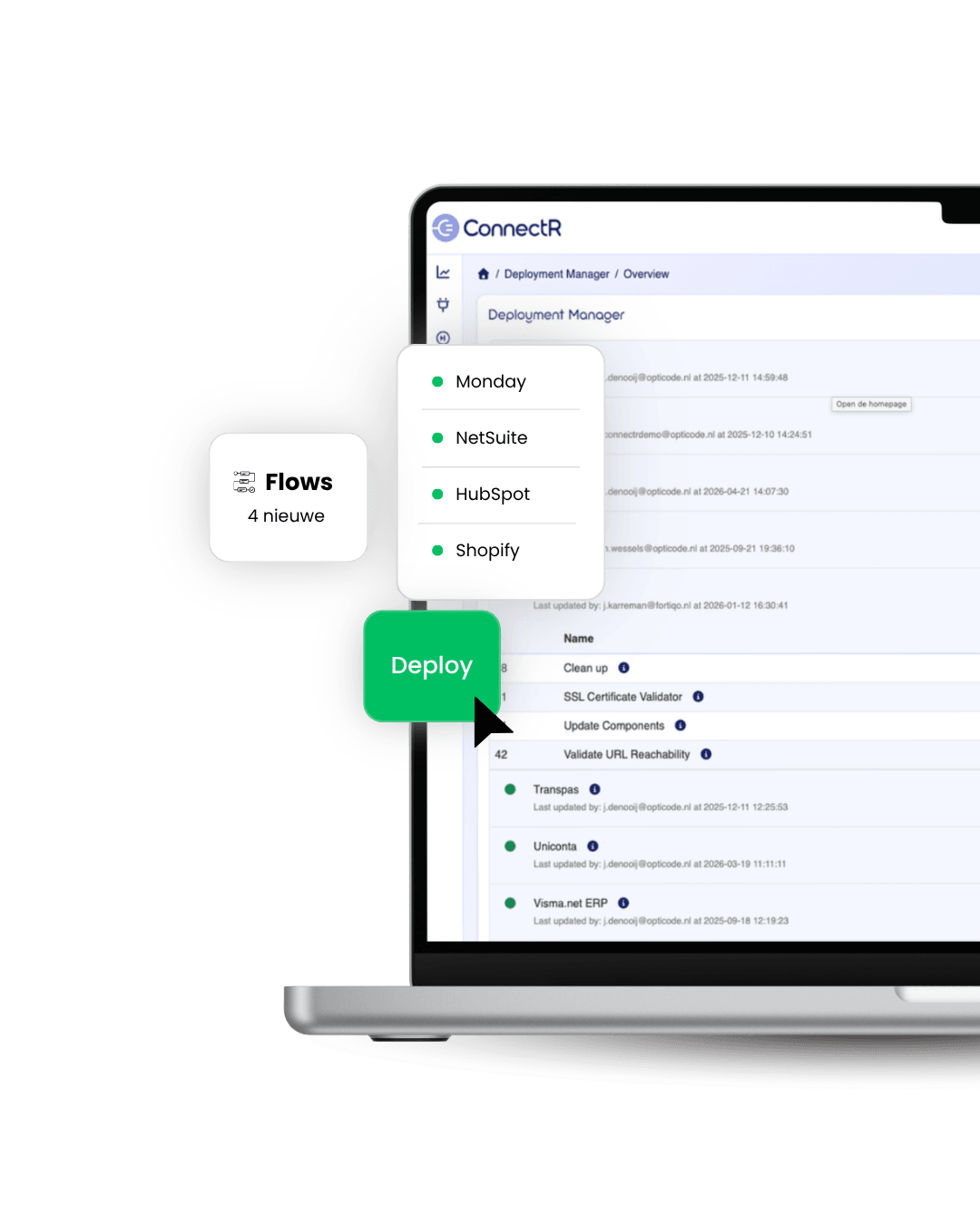 Opticode Visuals ConnectR Deployment manager
